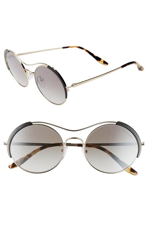 weird shaped round prada sunglasses|Prada 53mm round sunglasses.